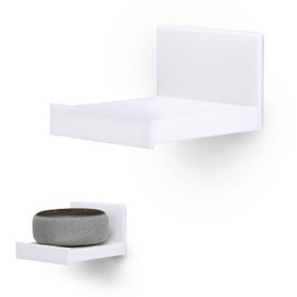 Screwless 4" Universal Shelf for Cloud Security Camera, Baby Monitor, Small Speakers, Electronics & More, No Tools, VHB Tape Strong Adheasive, Easy to Install by Brainwavz (White)