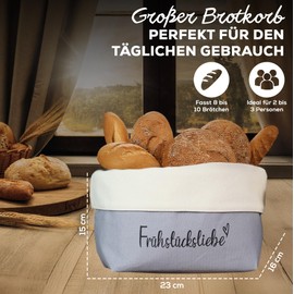 COZYINT Modern Fabric Bread Basket | Bread Bag | Bread Basket | Modern Bread Basket With Bread Bag - Inner Pocket (Large)