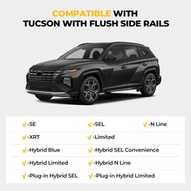 BougeRV Upgraded Roof Rack Cross Bars Compatible with Hyundai Tucson 2022-2025 SE SEL N Line Limited NX4 Luggage Rack Rail Crossbars Accessories with Lock for Cargo Carrier Kayak Ski Canoe Bike