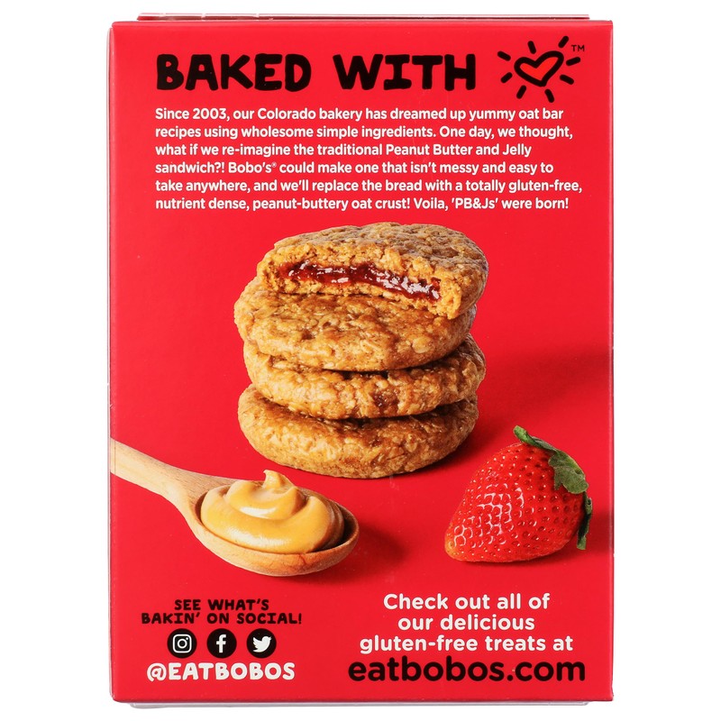 Bobo's Oat Bars Strawberry Jam PB&Js 4 Count, 8.4 OZ
