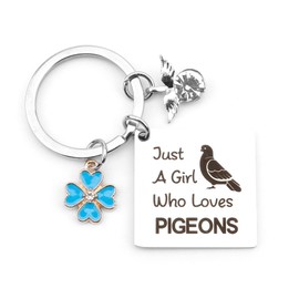 Yilousy Pigeon Keyring Gifts Pigeon Lover Gift For Women Animal Lover Gift
