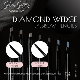 Eye Embrace Liz: Medium Gray Eyebrow Pencil – Waterproof, Double-Ended Automatic Angled Tip & Spoolie Brush, Cruelty-Free
