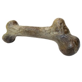 Pet Qwerks Dinosaur BarkBone - Nylon Dog Bone for Aggressive Chewers - Steak Flavor - 6.5"