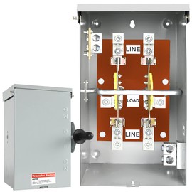 200 Amp Generator Transfer Switch, 120/240V 48000W Manual Transfer Switch for Home Generator, with Neutral Terminal, for Outdoor and Indoor, Multiple Security Protections (200A-2 Pole)