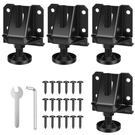4 Pack Folding Shelf Brackets, Heavy Duty Lock Extension Support Black Folding Table Legs, Adjustable Furniture Legs for Table Bed Leg Cabinets, Workbench, Foldable Bracket