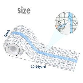 Mecctuck Waterproof Plaster, 10 cm x 10 m Shower Plaster, Waterproof Plaster, Shower Plaster Roll Tattoo Film, Transparent, Tattoo Plaster Waterproof for Sports Showering (10 cm)