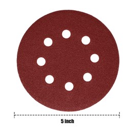 100 Pieces 5 Inch 8 Holes Sandpaper Set, VIBRATITE 80 Grits Dustless Hook and Loop Sanding Disc for Random Orbital Sander Paper, Wood Furniture Finishing, Metal Grinding