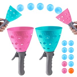 LIVESTN Catch Ball Game, Catch Cup Ball Game with 2 Catching Cups and 10 Balls, Catch the Ball Throwing Game, Outdoor Games for Children, for Garden, Park or Beach, Outdoor Fun Party Game Toy (B)