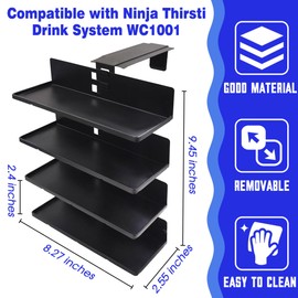 xcivi Flavor Storage Holder Compatible With Ninja Thirsti Drink System WC1001, Side-mounted 4-tier Pod Holder for Ninja Soda Maker, Easy to access, 20-Flavor Storage Holder for Ninja Soda Machine