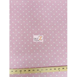 LIGHT PINK/WHITE SMALL POLKA DOTS PRINT POLY COTTON FABRIC 58"/59" WIDTH SOLD BY THE YARD (P90)