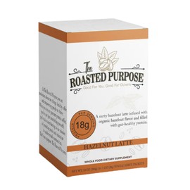 The Roasted Purpose Hazelnut Latte Instant Organic Coffee with 18g of Grass-fed Collagen Protein, Dairy-Free, Sugar-Free, 10 Pack