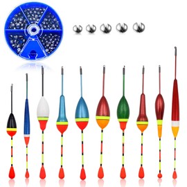 SZSMW 10 Fishing Floats - Float Fishing - Fishing Floats - Suitable for Most Fishing Types, Ideal for Beginners and Professionals, Sufficient Quantity, Ideal Tool (with Opening Lead)