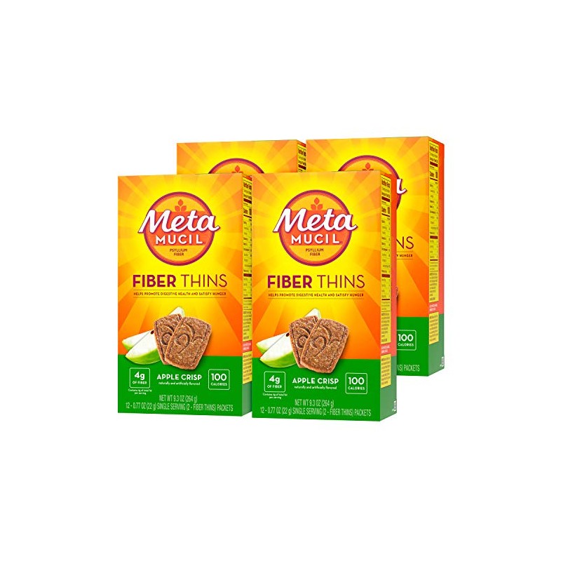 Metamucil Apple Crisp Flavored Fiber Thins Dietary Fiber Supplement with