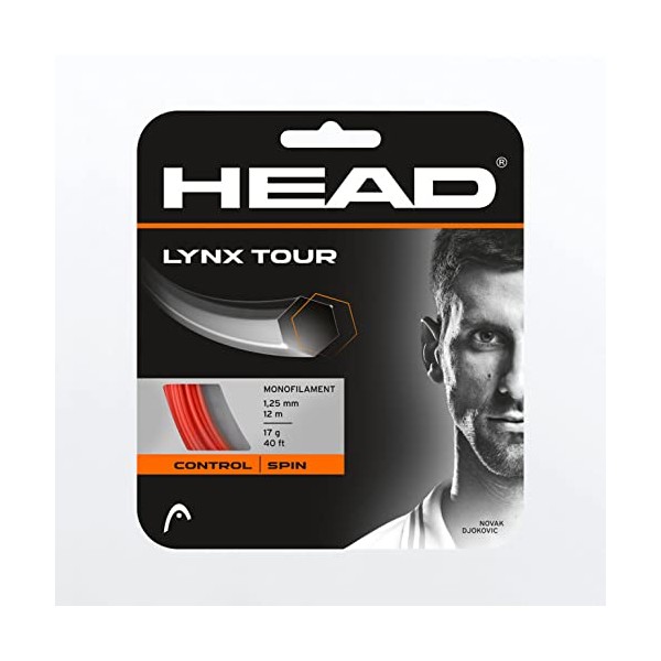 HEAD Lynx Tour Orange Monofilament Tennis String, 17g / 1.25mm