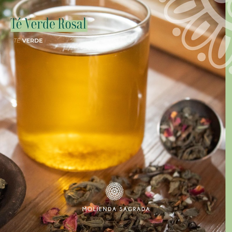 Molienda Sagrada, Té Verde Rosal, Infusión Té Verde Premium, Menta