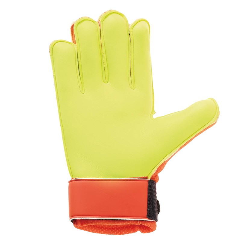 uhlsport Men's Impulse Goalkeeper Gloves, Dynamic Orange/Fluo Yellow, 2