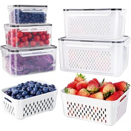 5-Piece Leakproof Fruit and Vegetable Storage Containers Set