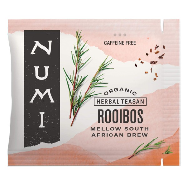 Numi Organic Rooibos Tea, 100 Tea Bags, South African Red Tea, Caffeine Free Herbal Tea