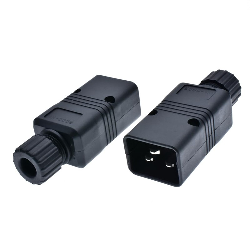 (2 Pack) IEC 320 C20 Rewirable DIY Power Plug Adapter,Toptekits