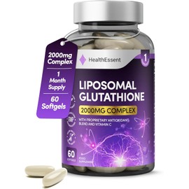 Liposomal Glutathione, 2000mg Complex with Vitamin-C and Collagen Peptides, Liposomal Vitamin C, Glutathione Supplement, Superior Bioavailability 10X Absorption - 60 Softgels