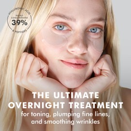 skyn ICELAND Dissolving Microneedle Under Eye Patches with 39% Hyaluronic Acid and Peptides, No Slip Overnight Eye Mask for Fine Lines, Wrinkles and Firming, Vegan, All Skin Types, 5 Pairs