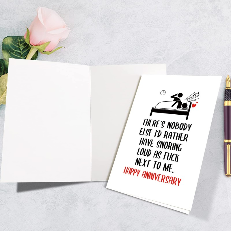 Funny Anniversary Card for Husband Wife, Humorous Snoring Anniversary Card,