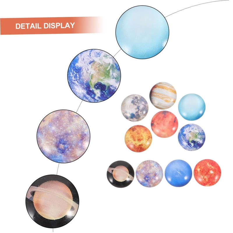 LALAFINA 10pcs Round Glass Patches Craft DIY Jewelry Materials Scratch-Resistant
