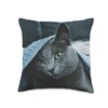 Russian Blue Cat Throw Pillow