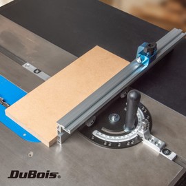 DuBois 51007 Table Saw Miter Gauge Fence System w/ 13 Precise Angle Stops & Standard 3/4”x 3/8”T-Slotted Miter Bar w/T-Slot Plate, Includes T-track Miter Fence, T-track Flip Stop, SEA/Metric Scale