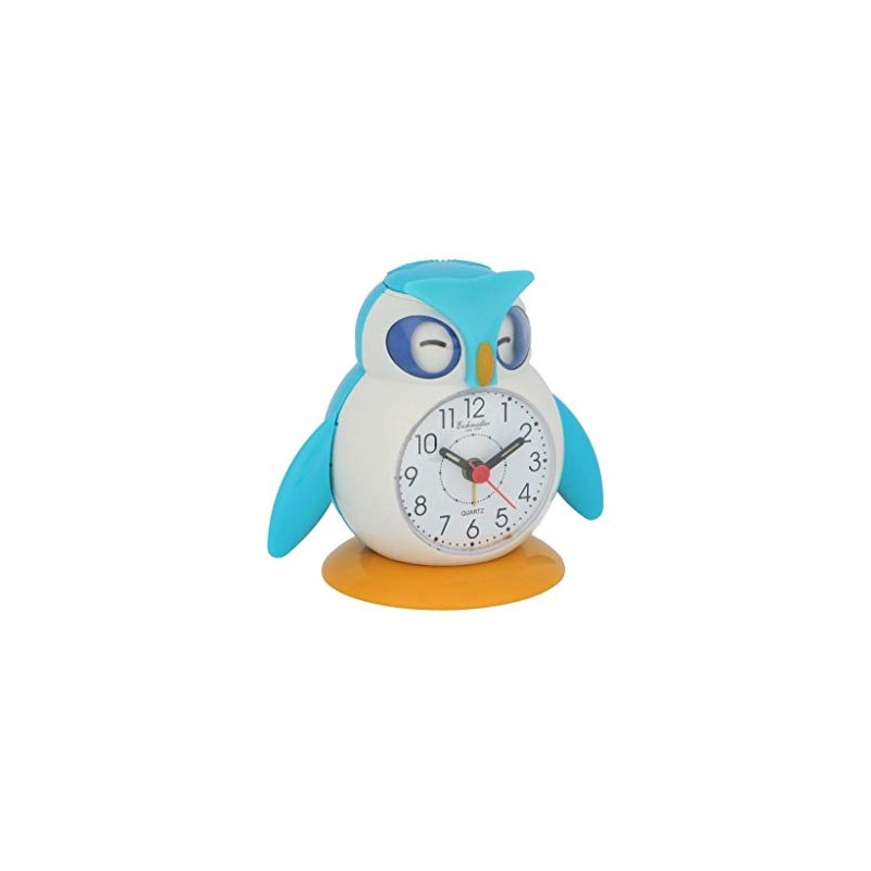 Eichmüller 9848-01 Children's Alarm Clock Owl Blue Analogue Alarm Clock