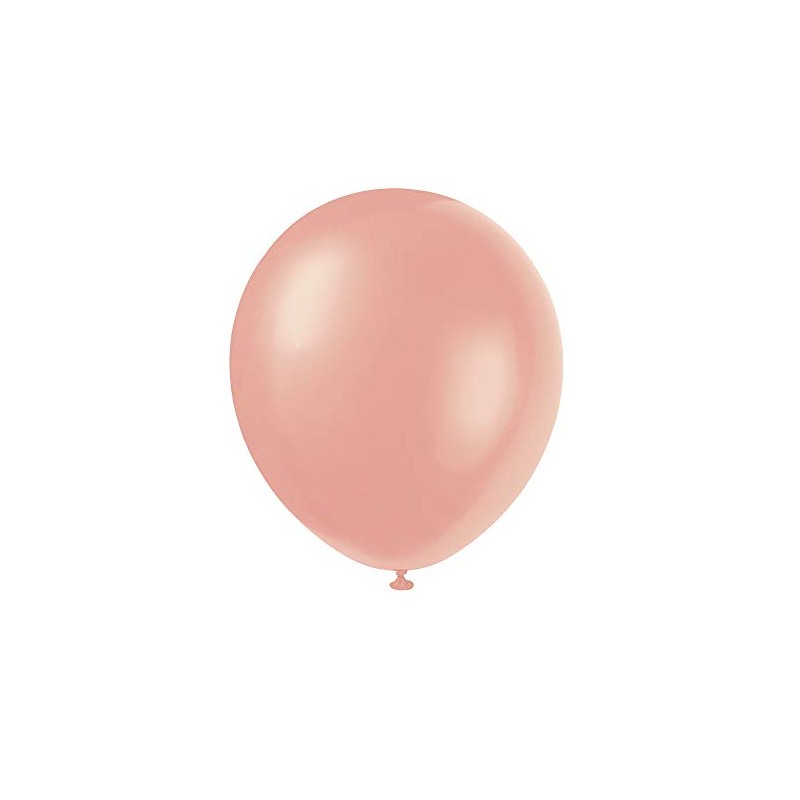 Unique Latex Pearlized Balloons, 8ct, Rose Gold, 12"