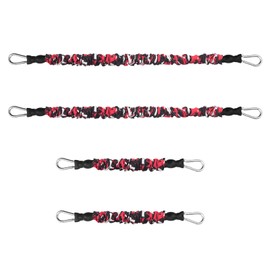 DASKING Natural Latex Resistance Bands Set of 4 Bands, Expander Tubes Fitness Bands with Protective Cover for Fitness, Stretching, Home Gym Workout, Strength Training Accessories (40 lbs Red)