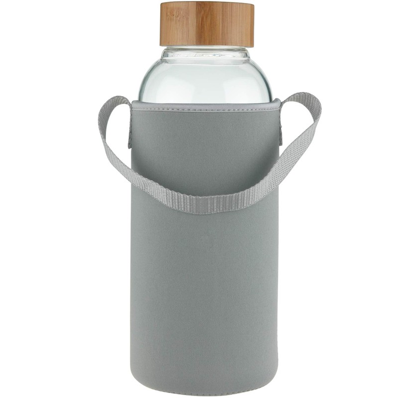 Ferexer 48 oz Sports Borosilicate Glass Water Bottle with Bamboo