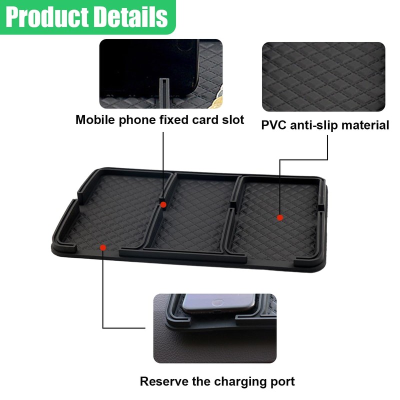 GAOLAOSY Car Dashboard Mat, Anti-Slip Auto Dash Tray, Strong Gripping