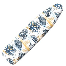 Extra Thick Ironing Board Cover and Pad, 15x54 Ironing Board Cover, Resist Scorching and Staining,Elastic Edges,Coral Nautical