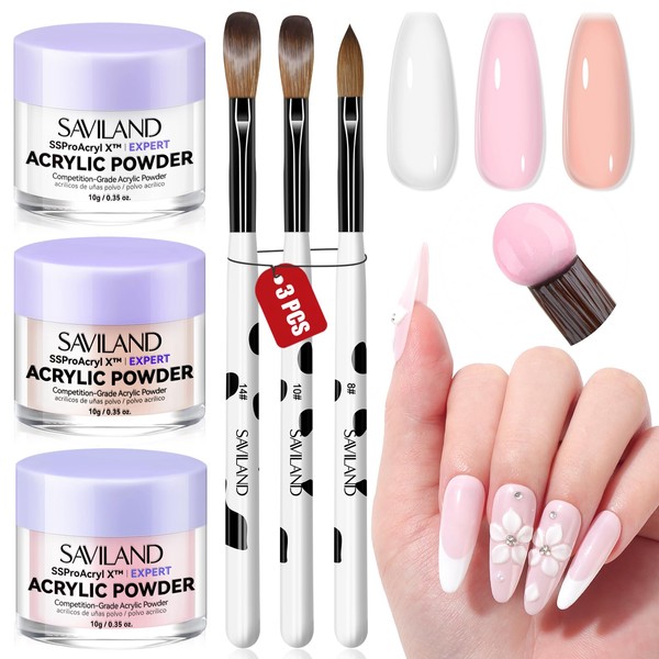 SAVILAND SAVILAND Essentials Acrylic Nail Kit for Beginners: Size 8,10,14