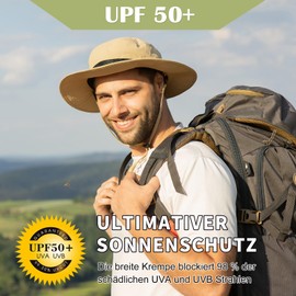 TOP-EX XL/XXL Sun Hat for Men and Women UPF 50 - Wide Brim, Waterproof, Breathable and Adjustable for Summer, Fishing, Hiking, Safari - Lightweight and Small Packable Outdoor Hat, 94612_dark grey, M