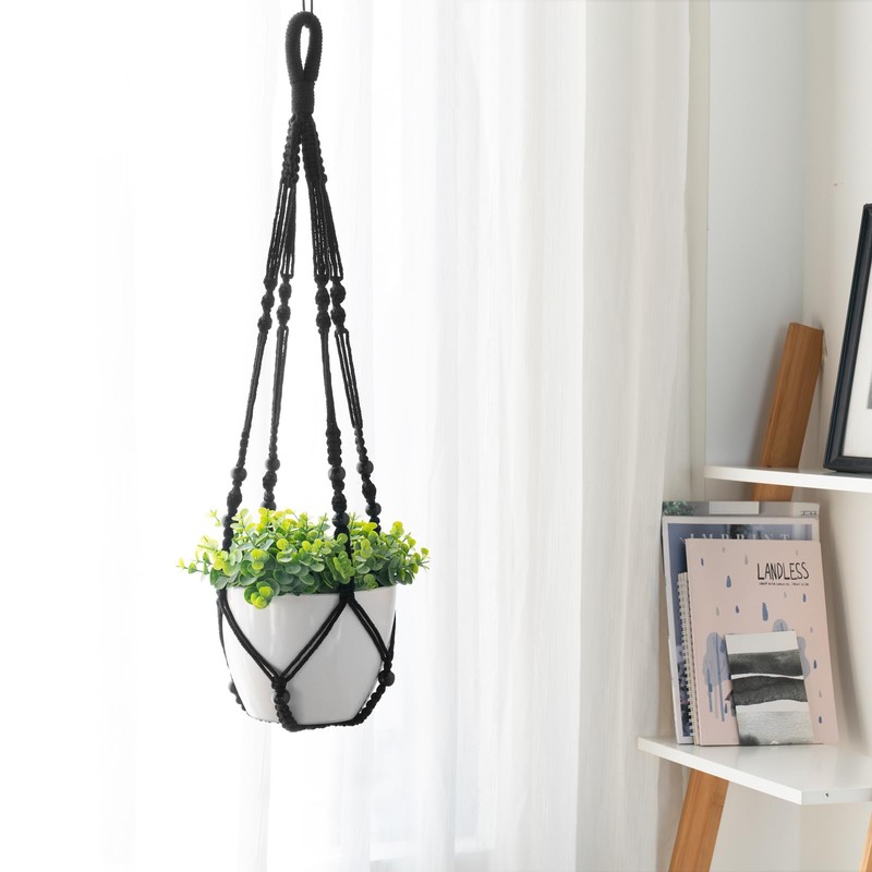 Mkono 3 Pack Macrame Plant Hangers Indoor Different Size Hanging