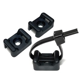 Black Nylon Screw Mount Cable Tie Base Cradle (50, 9.0mm, Screw: M5)