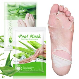 2 Pairs Foot Mask, Callus Socks, Dead and Removes Effectively, Moisturising Foot Mask, Foot Care for Delicate Feet, Exfoliating Foot Mask for Men and Women (Aloen)