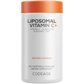 Codeage Vitamina C liposomal 1500 mg con zinc, saúco, bioflavonoides cítricos, pomelo, limón, naranja en polvo, quercetina y escaramujo – Suplemento v