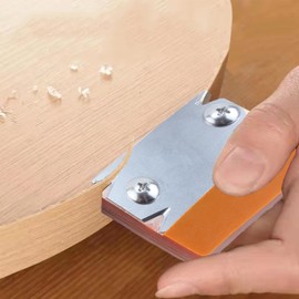 Handheld Edge Trimmer with Replacement Blade - Heavy-Duty High Carbon Steel, Portable Woodworking Tool for PVC, ABS, Melamine & More - Tangerine