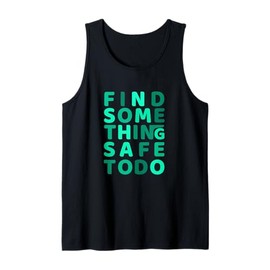 Light Teal Aqua Stay Safe Light Teal Aqua Graphic Tank Top