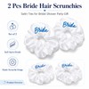 2 Pcs Bride Hair Solid Scrunchies for Women Accessories to