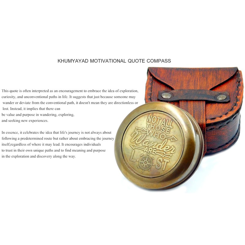 KHUMYAYAD Brass Navigation Compass Antique Marine Nautical Vintage Compass Fully