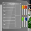 JonXon 8"X12" Acrylic Magnetic Menu Board for Kitchen,Acrylic Weekly Calendar