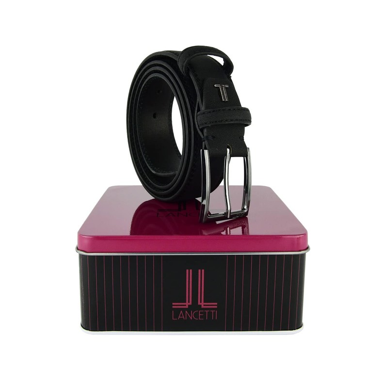 Lancetti, Men's Belt PU Exterior Leather Lining Can be Shortened