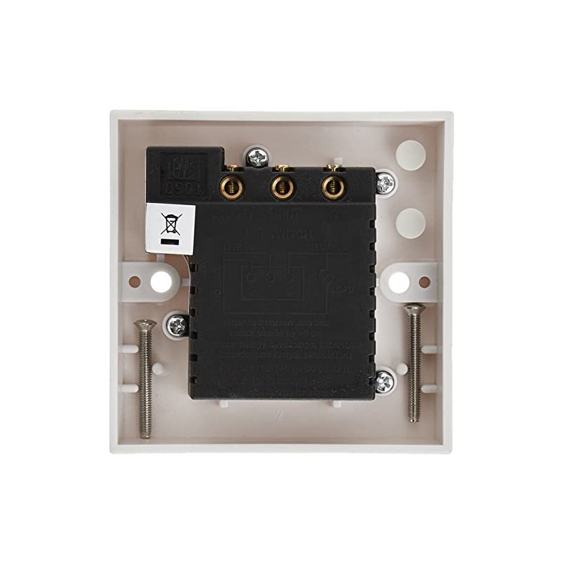 Pro Elec PELB1684 PIR Mains Switch, Switched, White