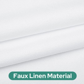 HOMEIDEAS Pure White Blackout Linen French Door Curtains, Privacy Door Window Curtains, Modern Farmhouse Window Covering for Bedroom Decor, W26 x L40 Inch, 1 Panel