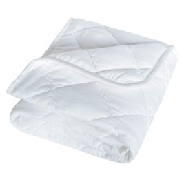 BEDSUM Ultra Soft Microfiber Toddler Comforter, Lightweight Solid Color Crib Quilt for Boys and Girls, 39×47 Inches Kids Warm Baby Quilted Blanket, White